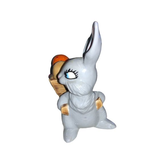 Vintage Ceramic Easter Bunny Pulling Cart  of Eggs - Picture 4 of 12